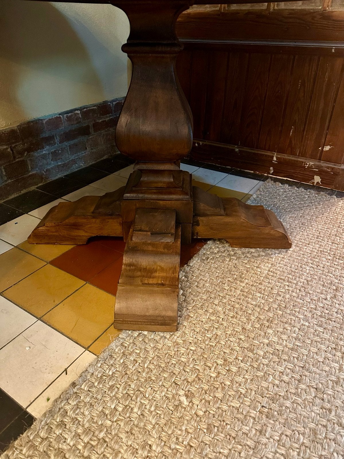 Antieke Engelse ronde bolpoottafel landelijke stijl, Ophalen