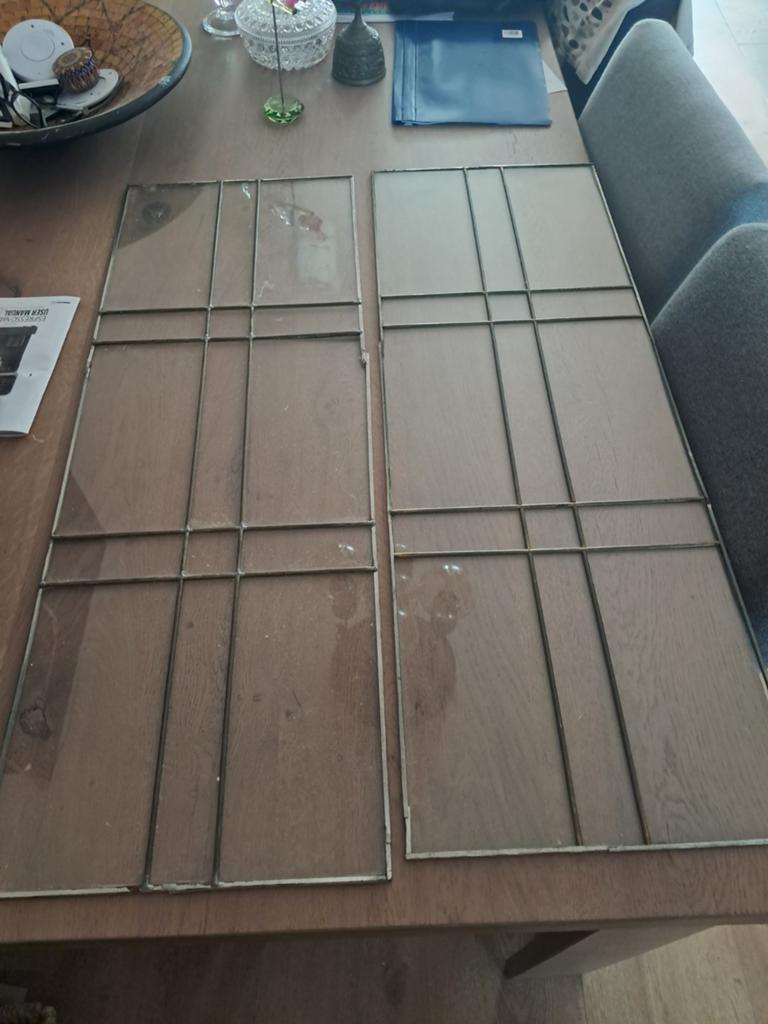 2 glas in lood ramen, Ophalen, Minder dan 80 cm, Gevelraam of Ruit, Glas in lood
