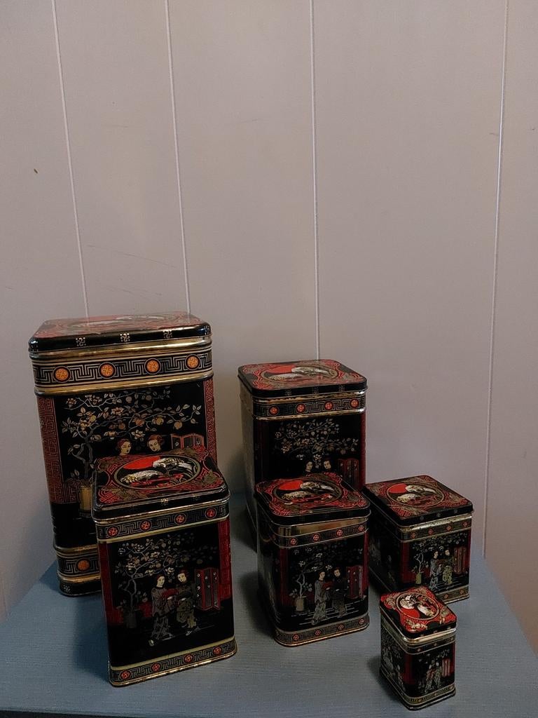 Vintage chinese theeblikken/dienblad jaren 80 Engeland, Verzamelen, Blikken, Ophalen of Verzenden, Gebruikt, Overige