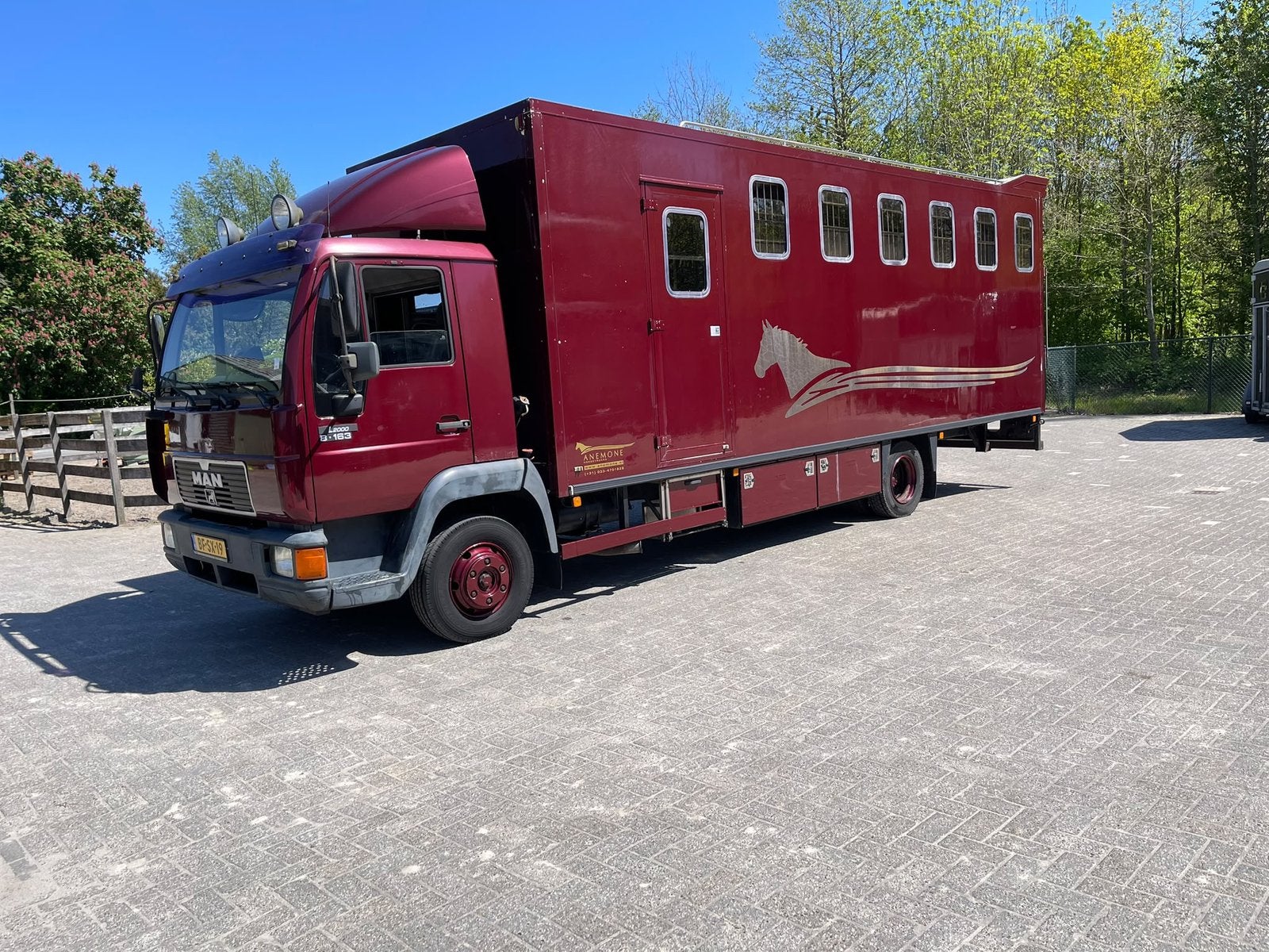 MAN Paarden vrachtwagen  5 paarden 6 ponys, Euro 2, MAN, Particulier, Te koop