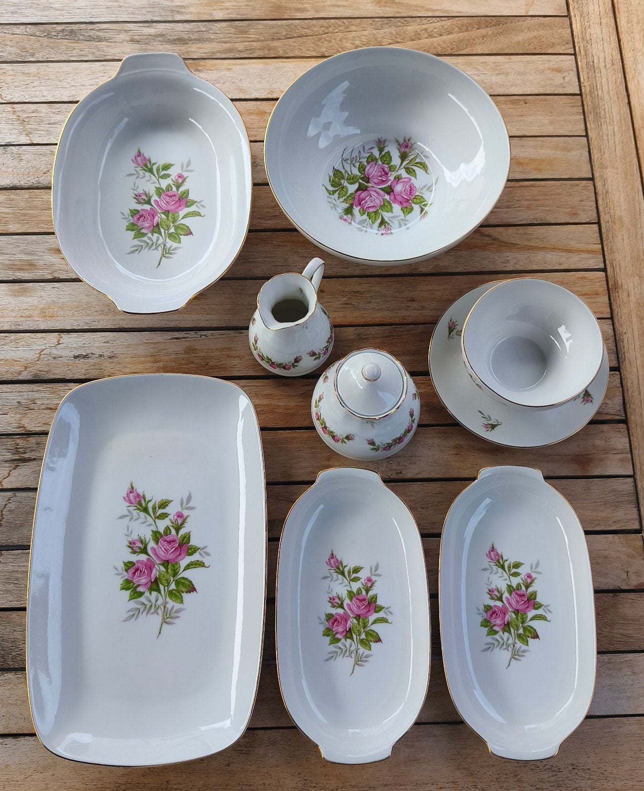 Vintage Edelstein Bavaria Porseleinen Serviesset - Rozen, Antiek en Kunst, Ophalen of Verzenden