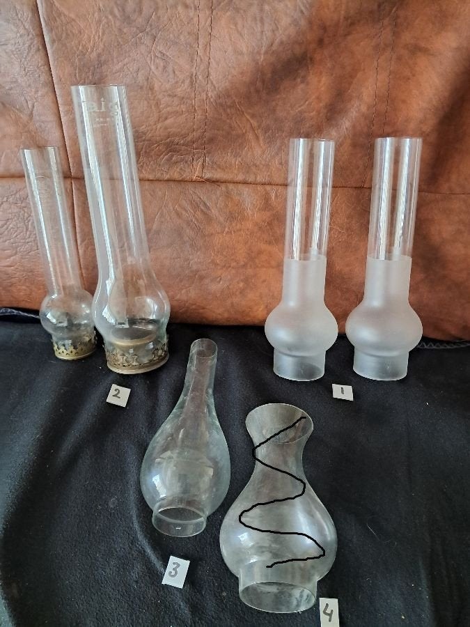 olielampglas, metador en aig oud verschillende, Antiek en Kunst, Antiek | Lampen, Ophalen of Verzenden