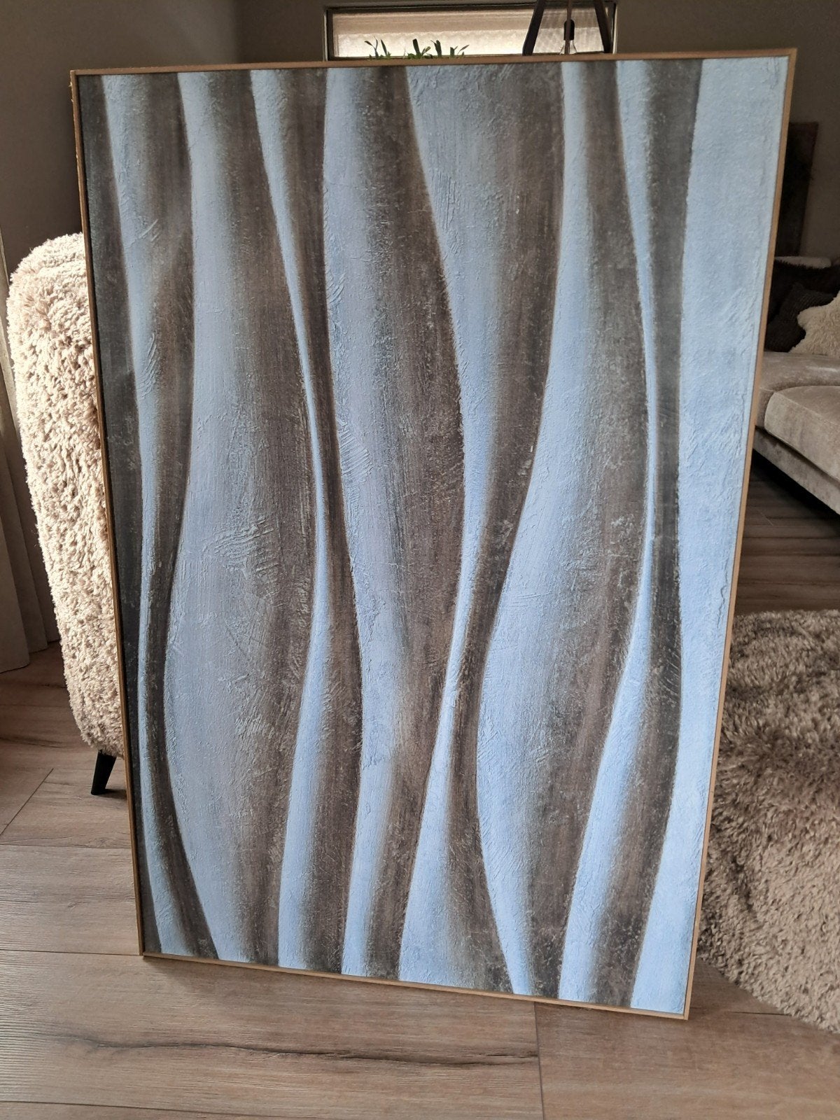 Prachtig abstract wandpaneel met houten lijst 80x120cm, Ophalen, 80 cm, Nieuw, Wandbord of Wandpaneel