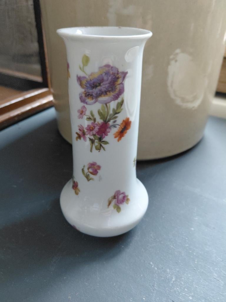 Vintage gebloemd h&c haas en czjzek vaasje, Antiek en Kunst, Ophalen
