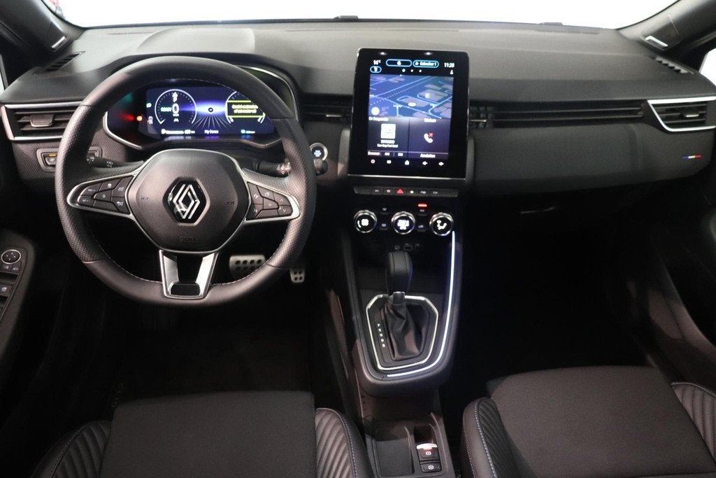 Renault Clio 1.6 E-Tech Full Hybrid 145 esprit Alpine | 360, Auto's, Gebruikt, Met garantie (alle), Blauw, Leder en Stof