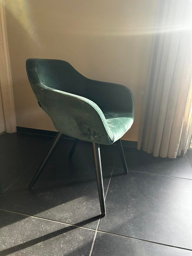 TEAB! Leuke eethoekstoel stoelen, kleur groen, Huis en Inrichting, Stoelen, Ophalen, Overige kleuren, Zo goed als nieuw, Stof