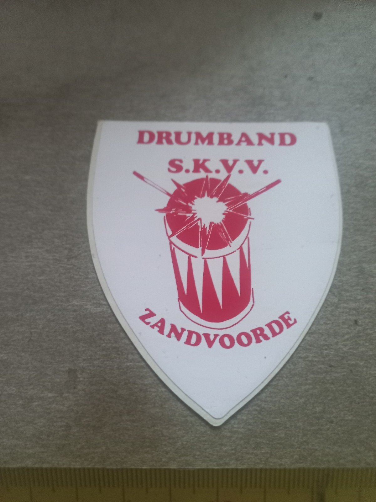 Vintage Drumband S.K.V.V. Zandvoorde Sticker, Ophalen of Verzenden