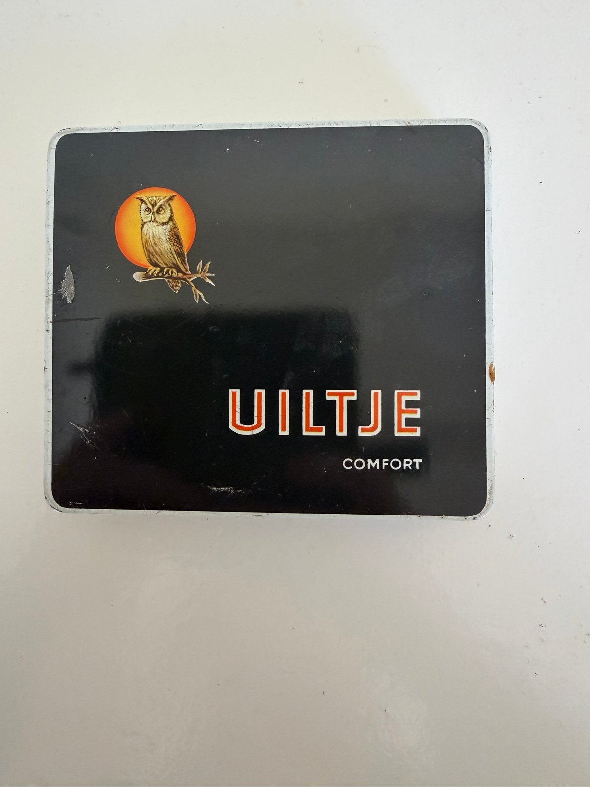 Vintage Uiltje Comfort blikje - Zeldzaam verzamelobject, Ophalen of Verzenden, Gebruikt, Overige, Overige merken
