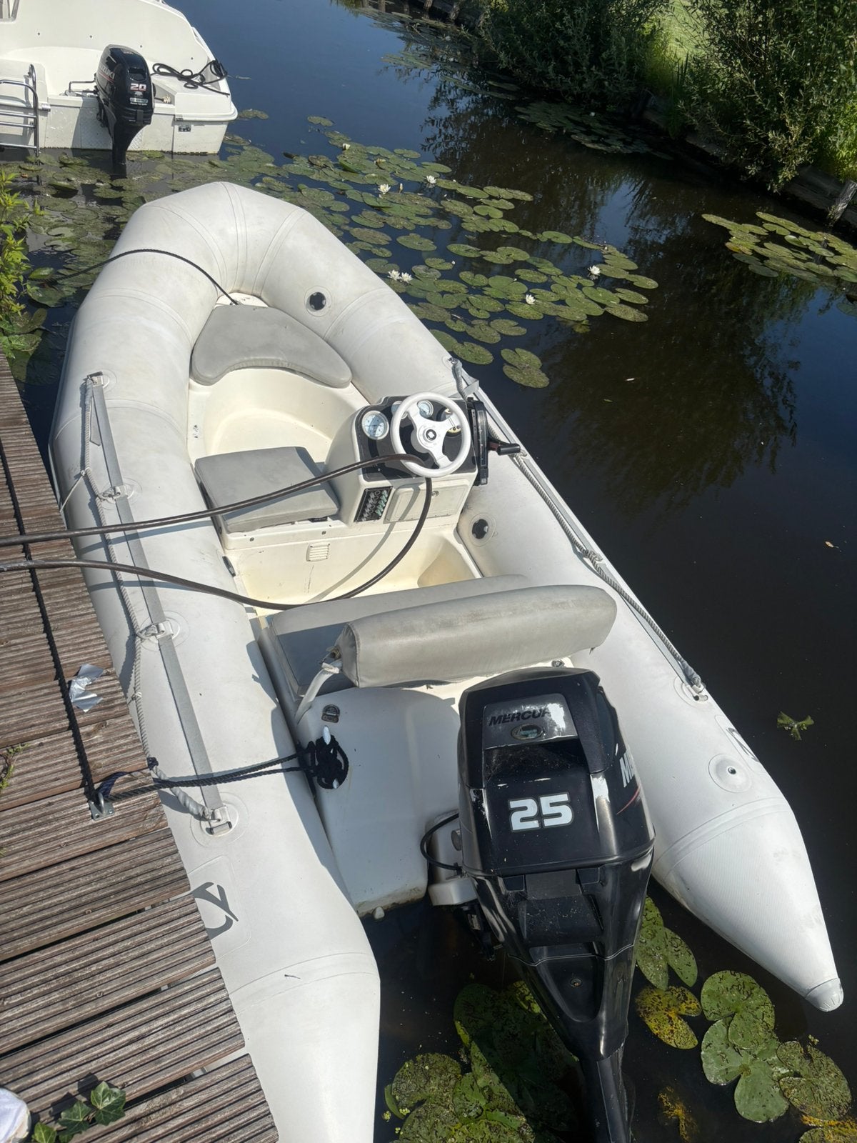 Zodiac yachtline 380 25pk mercury, Gebruikt, Anker, Mercury, Ophalen