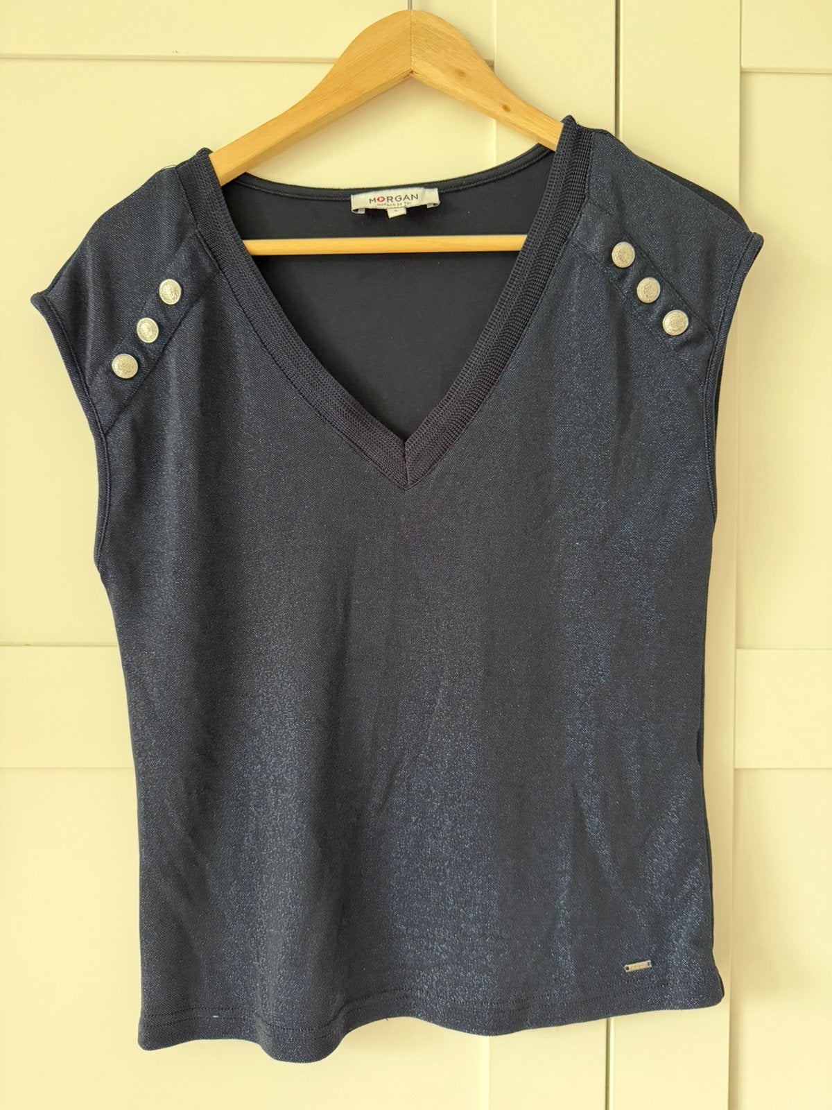Shirt Morgan mt.S, Kleding | Dames, Ophalen of Verzenden, Zo goed als nieuw, Zwart, Korte mouw