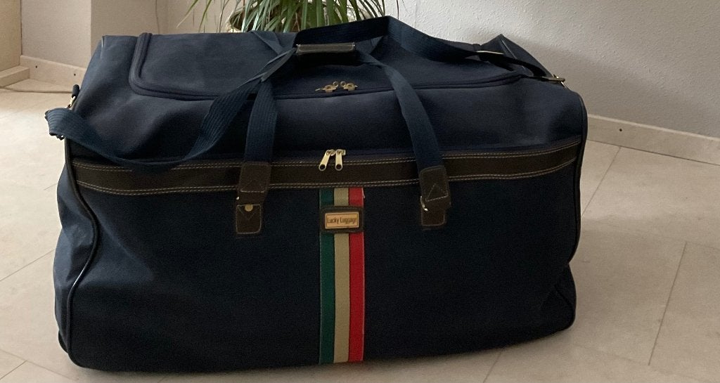 Reistas, Sieraden, Tassen en Uiterlijk, Tassen | Reistassen en Weekendtassen, Ophalen, Gebruikt, Blauw, 80 cm of meer