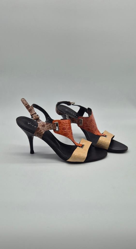Vicenza Slingback Hakken Sandalen, Ophalen of Verzenden, Zo goed als nieuw, Beige, Sandalen of Muiltjes