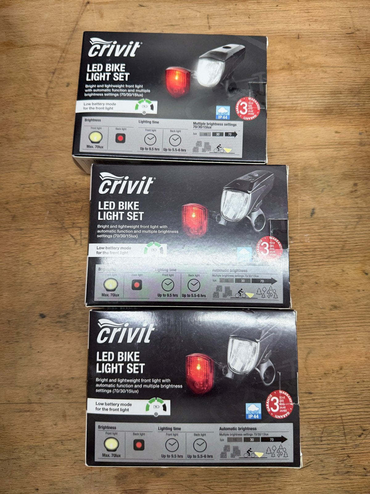Crivit LED Fietsverlichtingsset - Nieuw in doos, Waterbestendig, Nieuw, Ophalen of Verzenden, Batterij