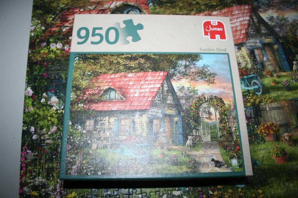 Legpuzzel jumbo Garden shed - 950 stukjes - compleet, Ophalen of Verzenden, 500 t/m 1500 stukjes, Zo goed als nieuw