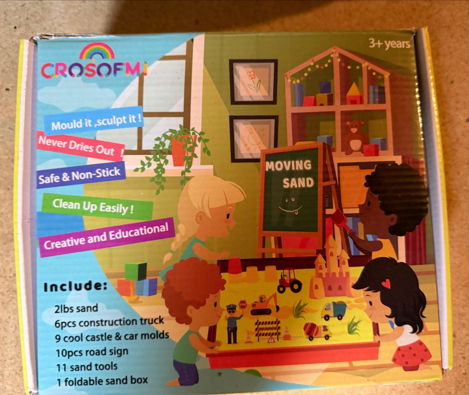 Kinetic Sand bouwplaats & zandset met zandbak, Kinderen en Baby's, Speelgoed | Educatief en Creatief, Ophalen, Gebruikt, Knutselen