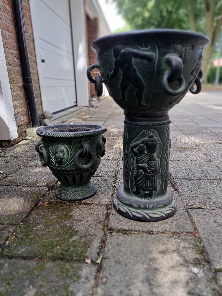 bloempot buiten, Tuin en Terras, Bloempotten, Gebruikt, Rond, Aardewerk, 40 tot 70 cm