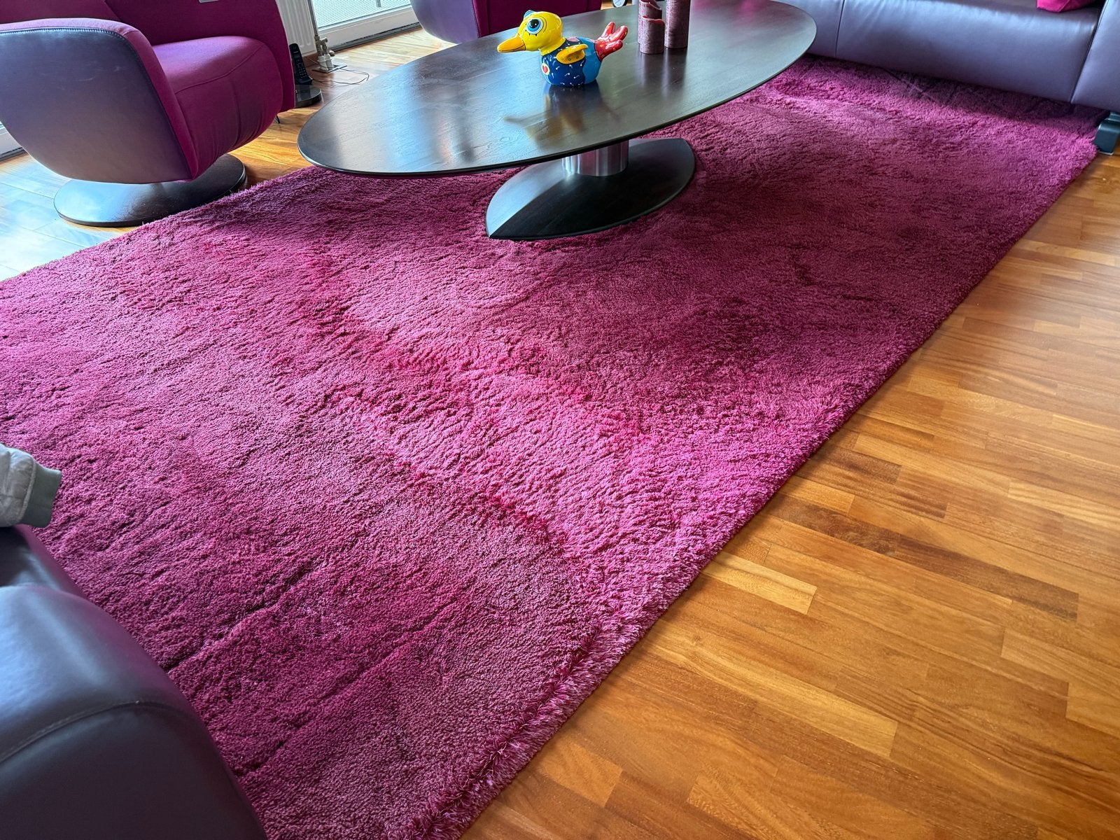 Hoogpolig vloerkleed 210x460 cm, Ophalen, Gebruikt, Rood, 200 cm of meer
