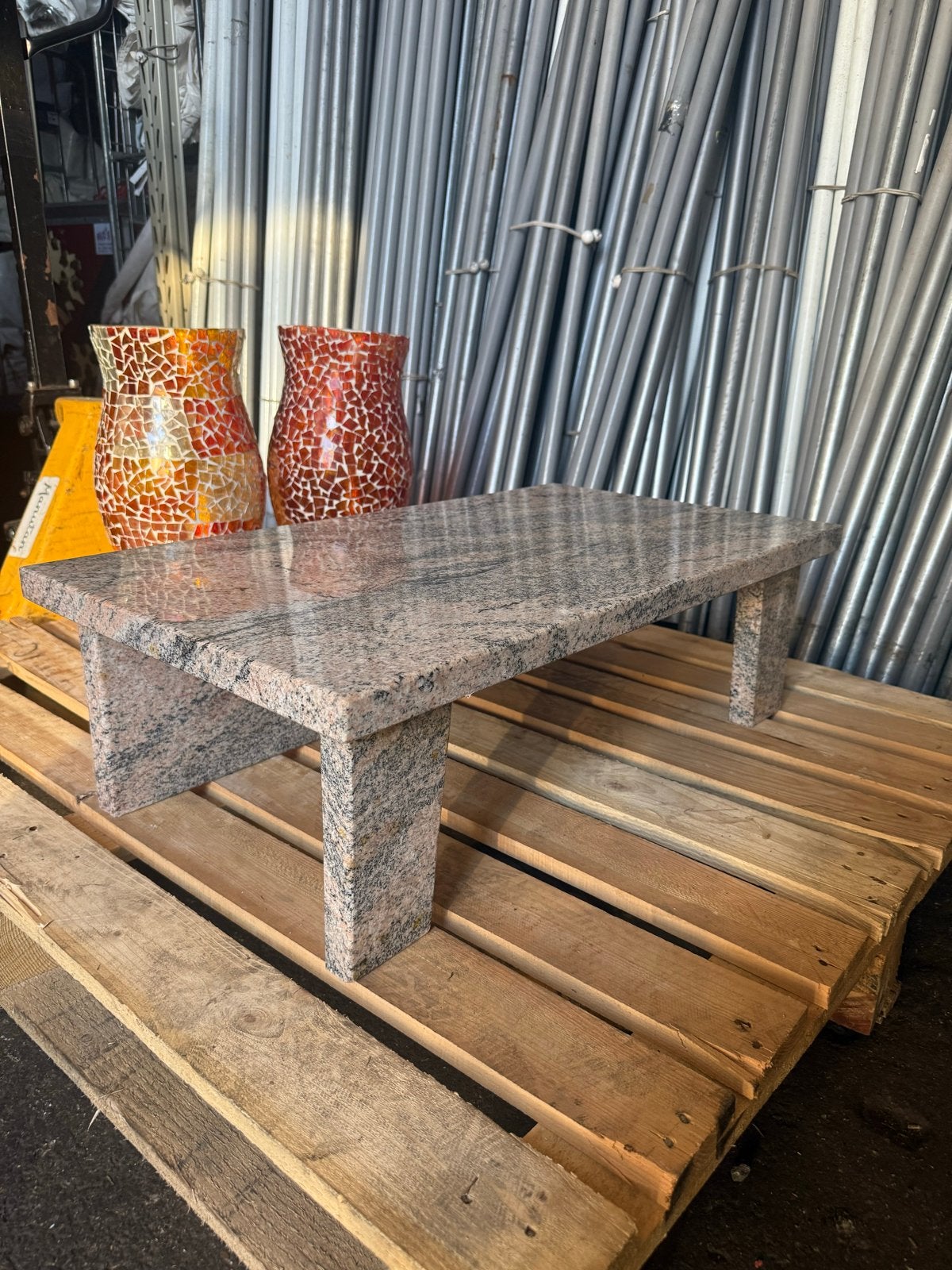Granieten salontafel/bijzettafel - Echt marmer, Ophalen of Verzenden, Zo goed als nieuw, Rechthoekig, Overige materialen