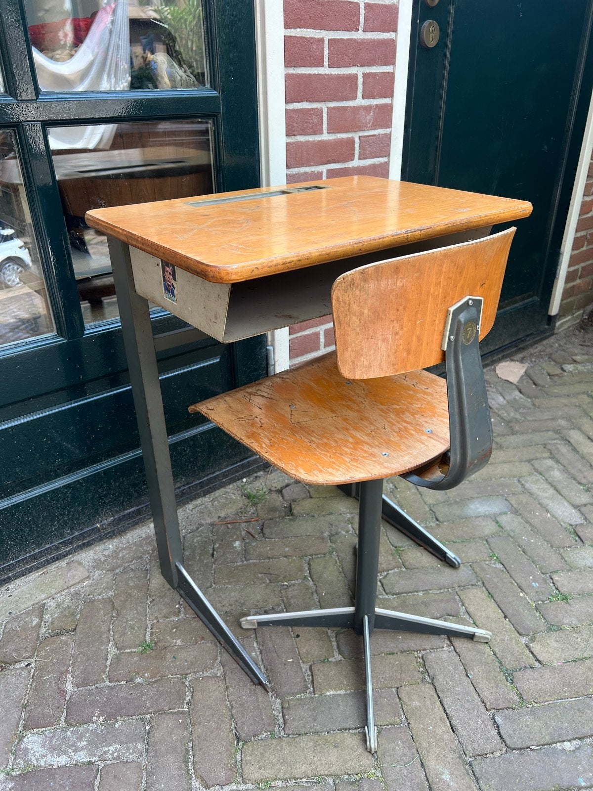 Vintage 70s Retro Bureau met Gebruikssporen, Ophalen