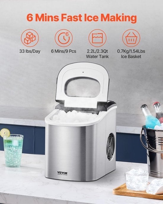 Ijsblokjesmachine – Ijsblokjesmaker – Tafelijsmachine, Corvance B.V., Verzenden, Nieuw, Corvancebol@gmail.com