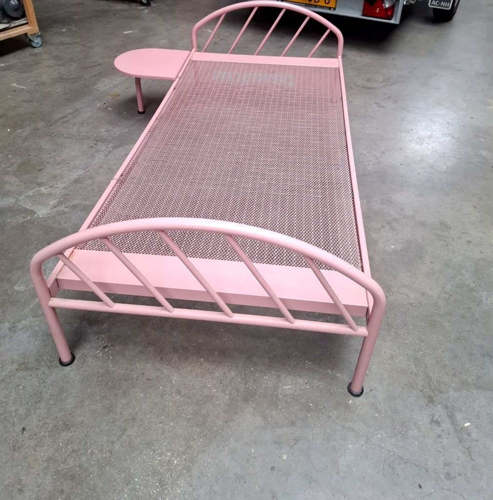 Vintage Auping eenpersoonsbed in zacht roze, Huis en Inrichting, Slaapkamer | Bedden, Ophalen, Gebruikt, 90 cm, Vintage