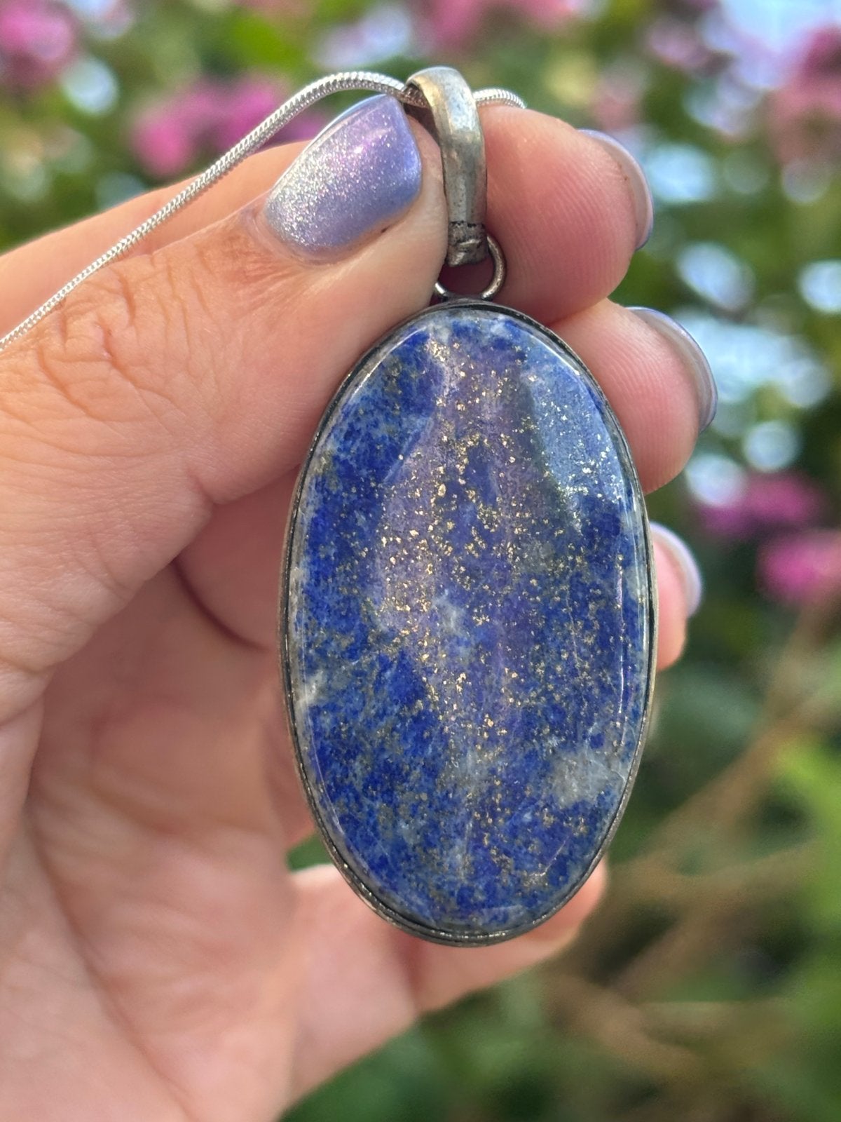 Handgemaakte Lapis Lazuli Edelsteen Ketting, Sieraden, Tassen en Uiterlijk, Kettingen, Blauw, Nieuw, Ophalen of Verzenden, Steen of Mineraal