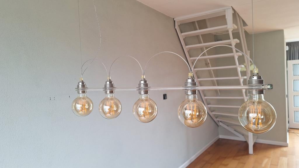Sandeluce 1879 5L Hanglamp - Modern Design, Huis en Inrichting, Ophalen of Verzenden, Glas, Modern, Industrieel, Minder dan 50 cm