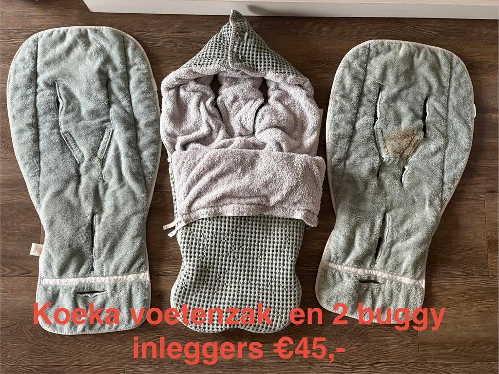Koeka antwerp green set mey buggy zak en 2 buggy inleggers, Kinderen en Baby's, Buggy's, Ophalen of Verzenden, Zo goed als nieuw
