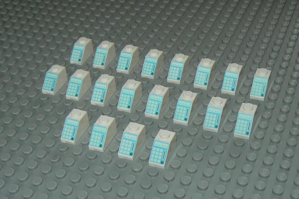 L1198 Dakpannen 1x2 wit met opdruk keypad 20 st., Ophalen of Verzenden, Nieuw, Losse stenen, Lego