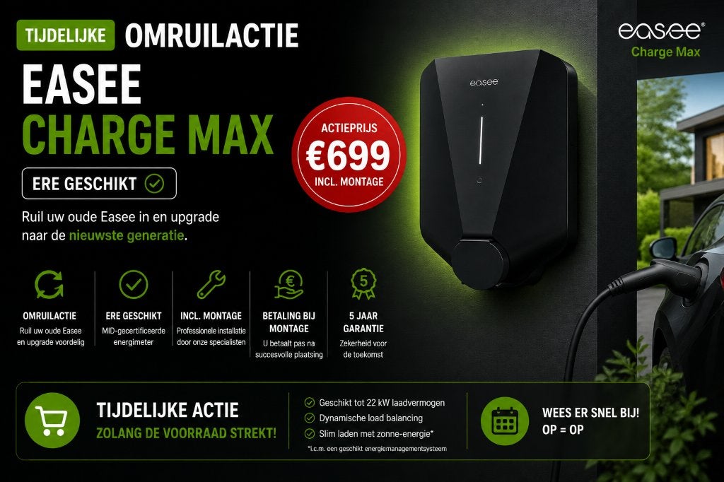 Easee Charge Max Omruilactie! ERE geschikt + montage €699,-, Ophalen of Verzenden, Nieuw, Laadpaal