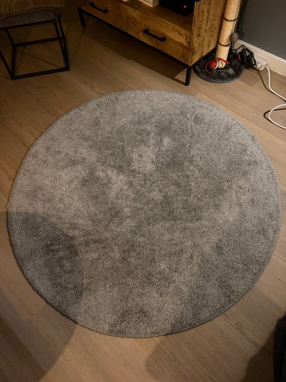 Ikea vloerkleed Stoense middengrijs, Huis en Inrichting, Stoffering | Tapijten en Kleden, Ophalen, Rond, Nieuw, Grijs