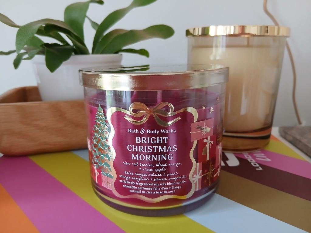 3 Wick candle Bath and Body works Bright Christmas morning, Ophalen of Verzenden, Nieuw, Overige materialen