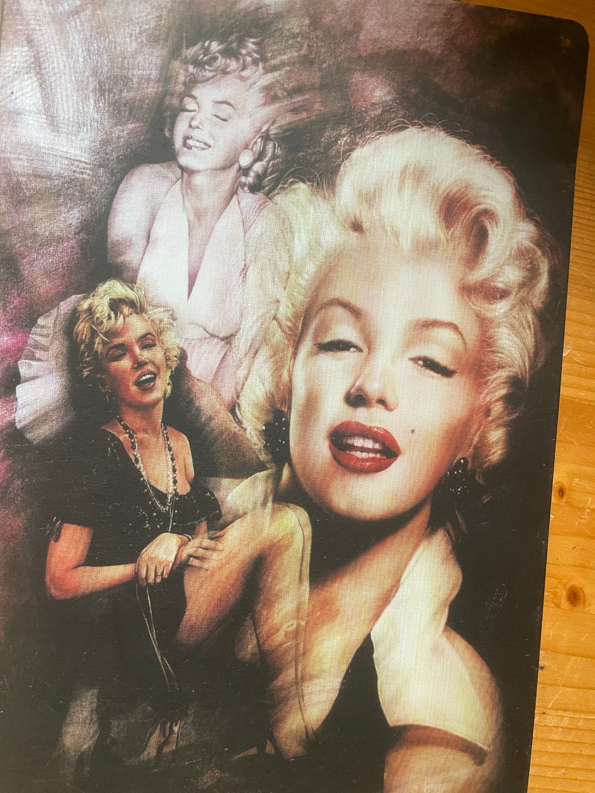 Marilyn Monroe foto's op metaal en hout - 20 stuks, Huis en Inrichting, Woonaccessoires | Schilderijen, Tekeningen en Foto's, Minder dan 50 cm