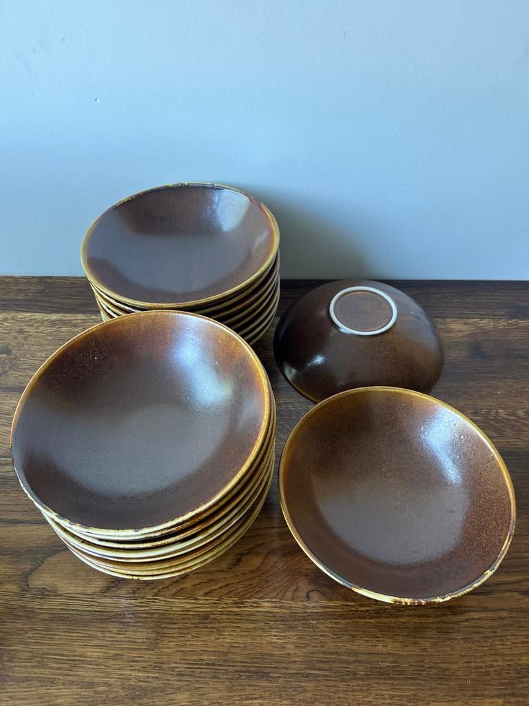 Escura F2D - diepe kom bruin - 20,5cm - 17 stuks, Huis en Inrichting, Keuken | Servies, Ophalen of Verzenden, Overige stijlen