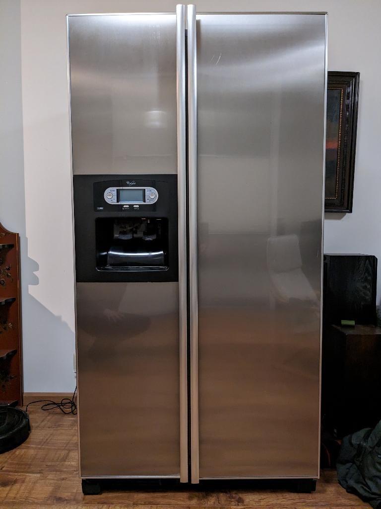 Gratis Amerikaanse koelkast Whirlpool (defect), Ophalen, 200 liter of meer, 60 cm of meer, Met aparte vriezer