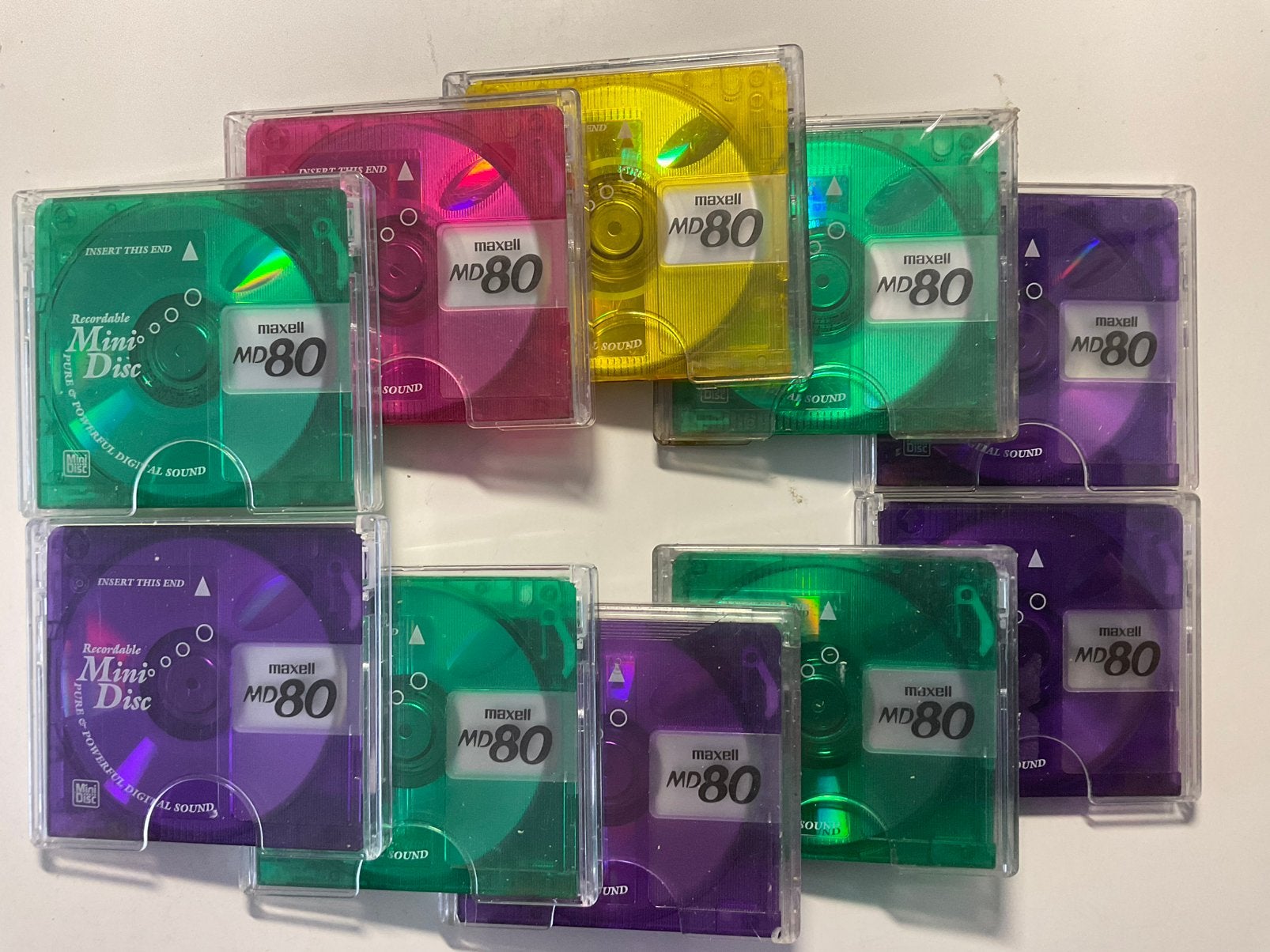 Minidisc’s. MAXELL COLOR COLECTION. 10x i.p.st. 80 minuten, Ophalen of Verzenden