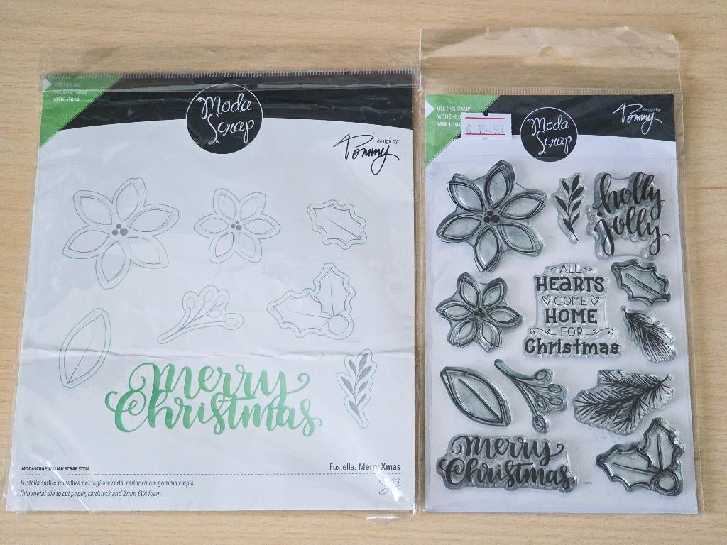 ModaScrap - Merry Xmas stamp + die set, Ophalen of Verzenden, Gebruikt, Frame of Mal, Overige merken
