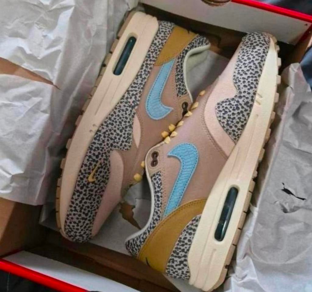 Nike air max one 1 safari cobblestone wmns 12 men 44,5 DS, Ophalen, Overige kleuren, Nike, Nieuw