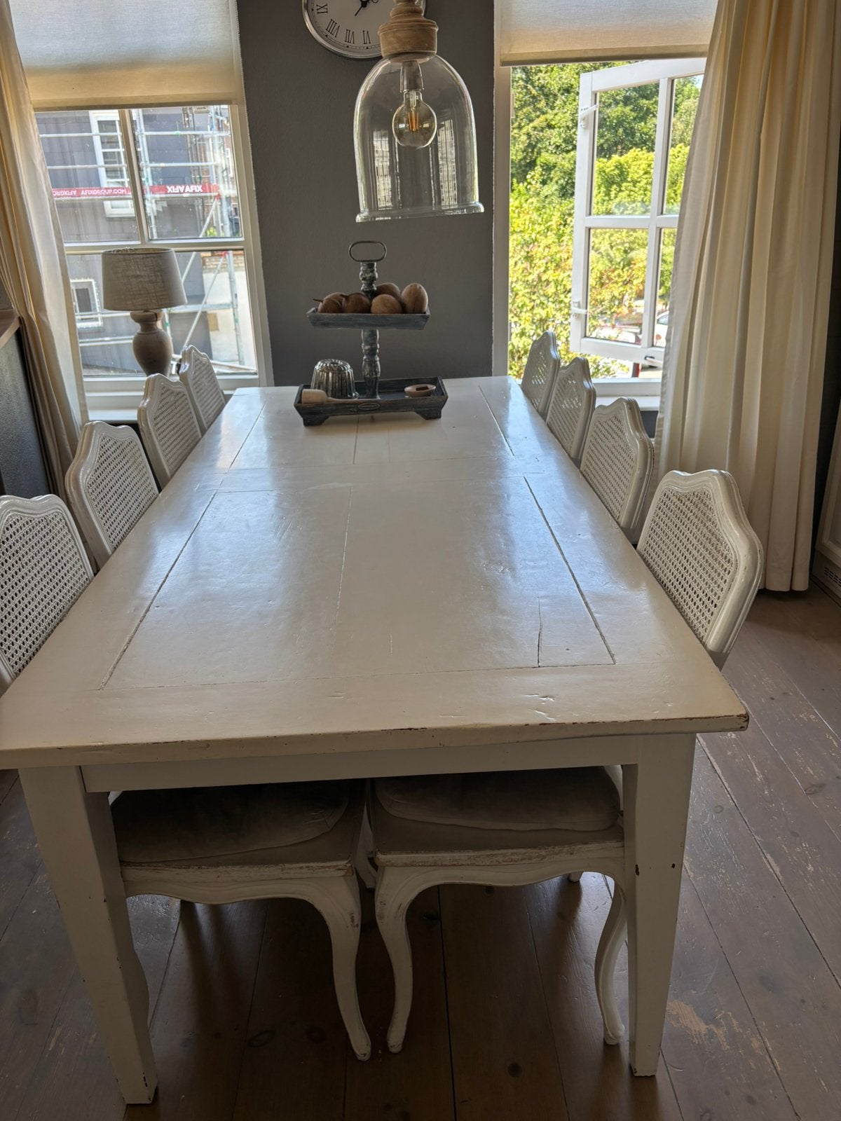 Eethoek 8 stoelen, Ophalen, Gebruikt, Brocante landelijk vintage, 8 stoelen of meer