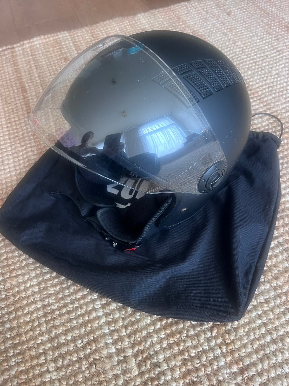Vinz helm maat S (55-56) inclusief hoes, Motoren, Overige merken, Jethelm, Ophalen of Verzenden, S
