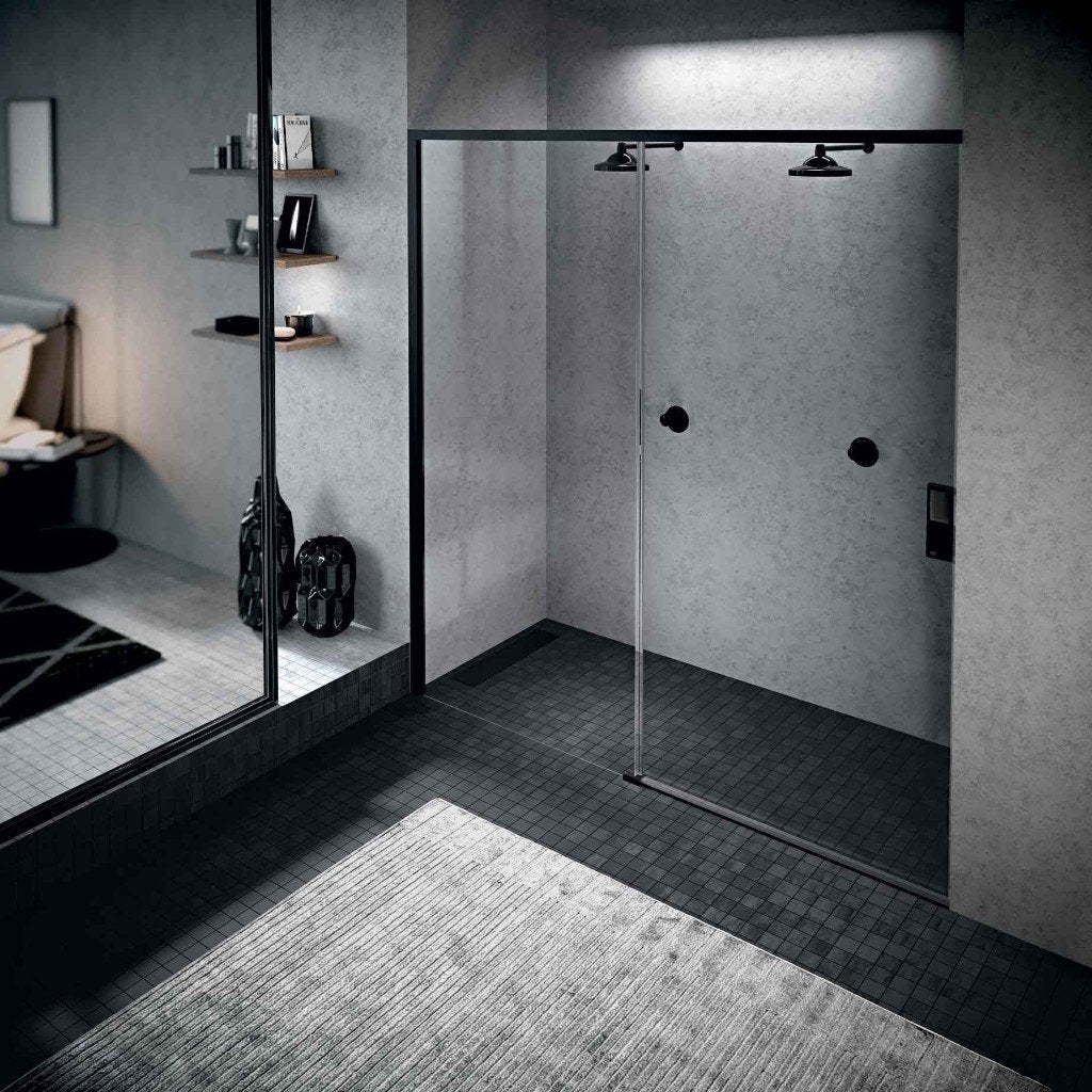 Novellini Opera 2PH 120-123 schuifdeur zwart NIEUW, Ophalen, Nieuw, Glas, Douche