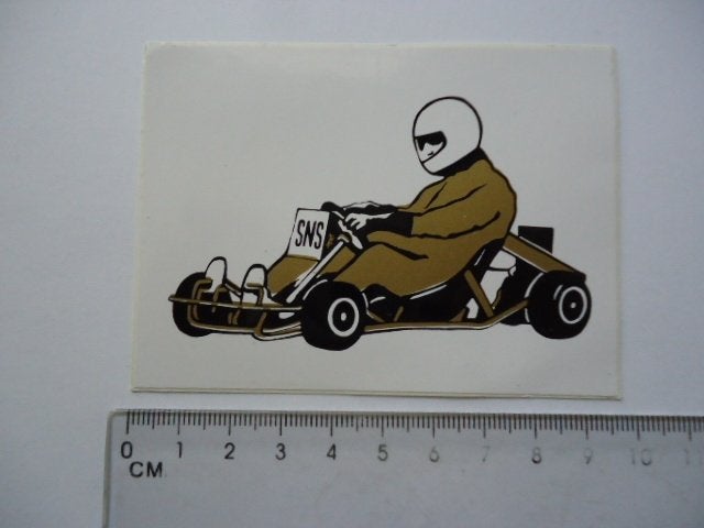 sticker oud SNS skelter karts karting retro strip pop kart, Verzamelen, Verzenden, Zo goed als nieuw, Bedrijf of Vereniging
