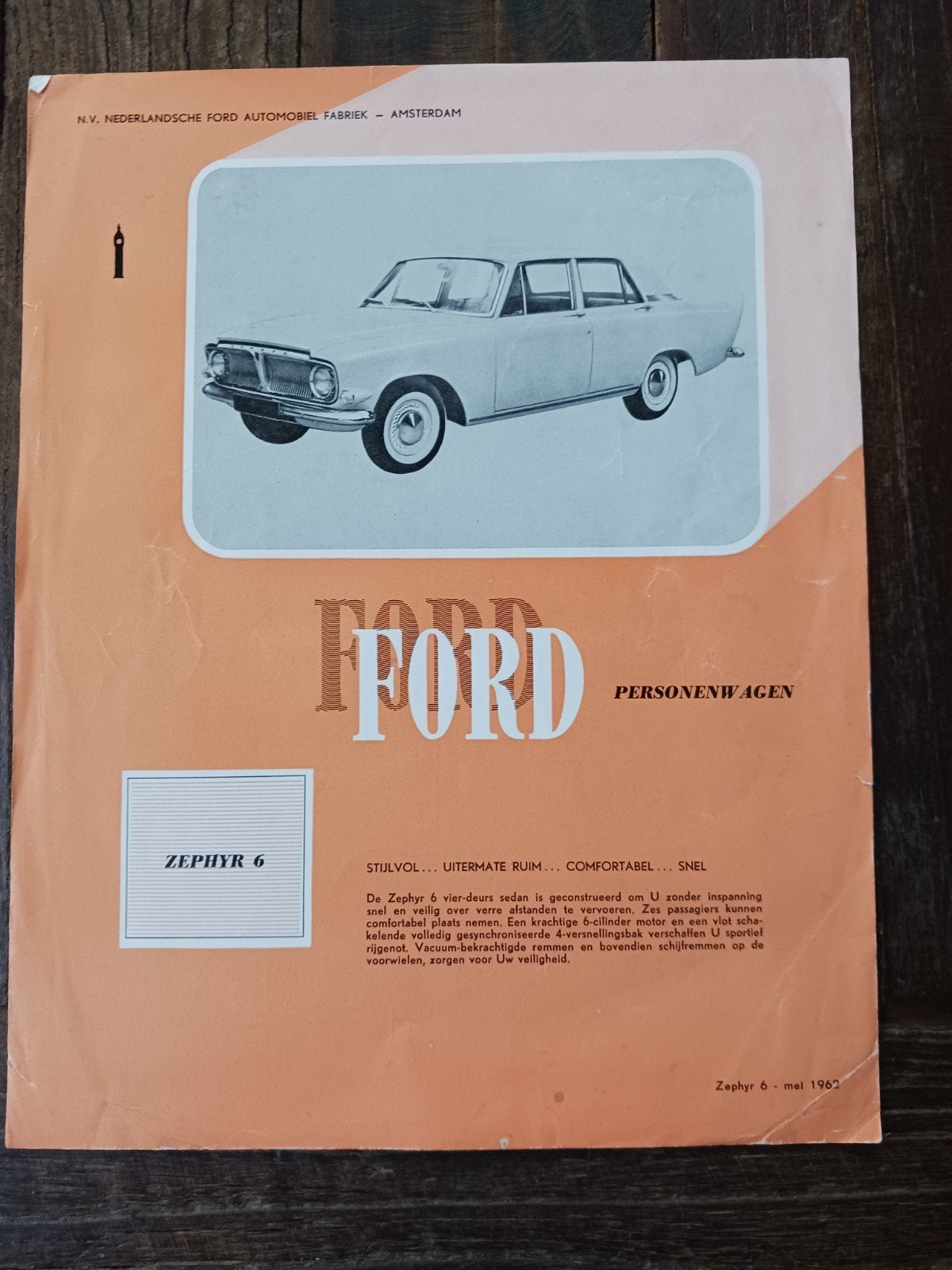 Ford Zephyr 6 folder 1962, Ophalen of Verzenden, Gelezen, Ford