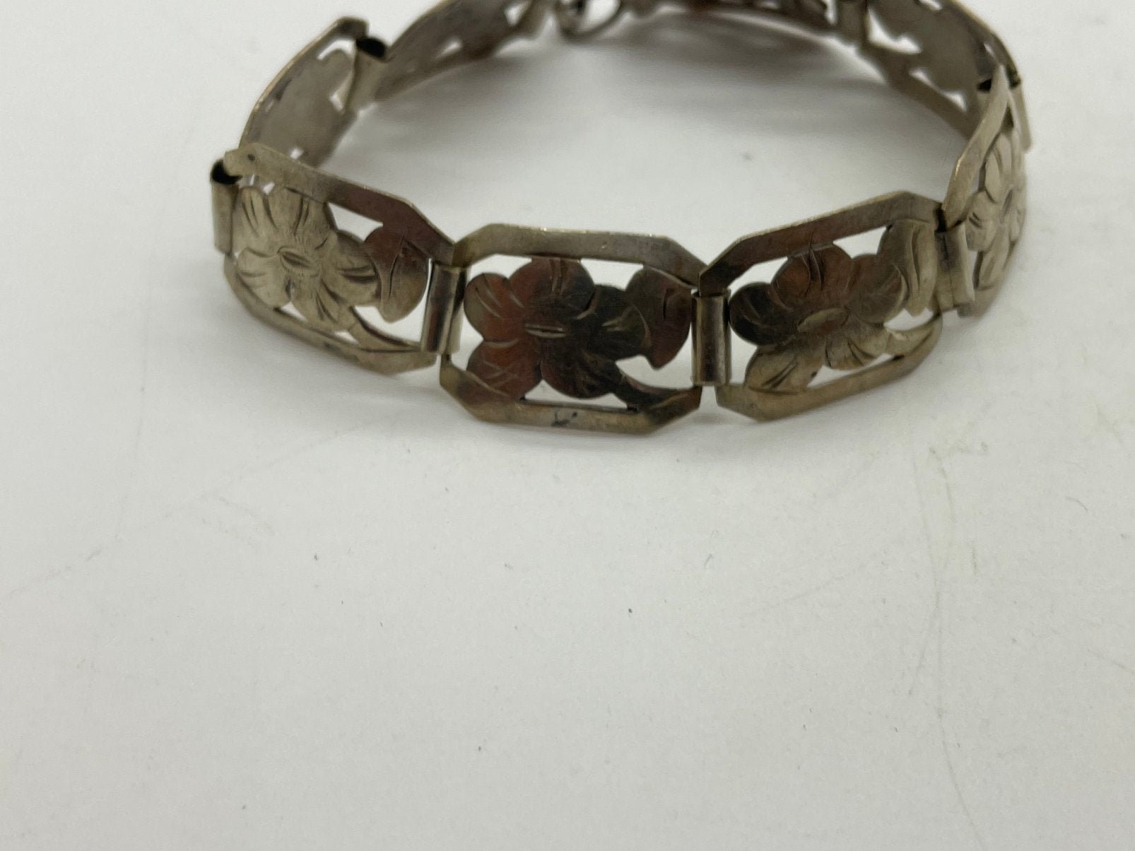 G507 Prachtige 835 zilveren paneel armband, Sieraden, Tassen en Uiterlijk, Ophalen of Verzenden, Zilver, Armband