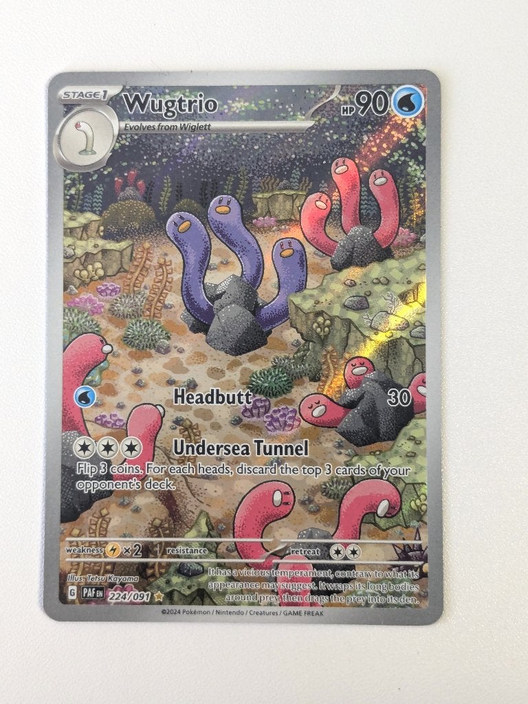 Pokémon kaart (Full Art) - Wugtrio [Engels], Ophalen of Verzenden, Zo goed als nieuw, Losse kaart, Foil