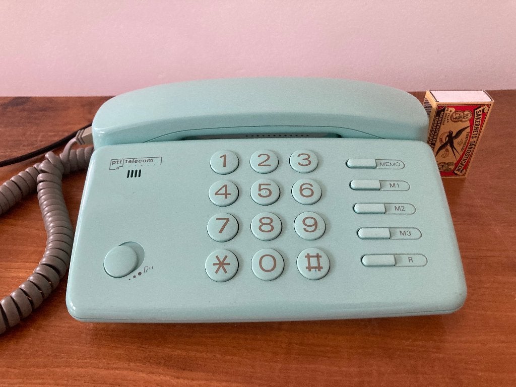 Vintage telefoontoestel mintgroen turquoise mint groen PTT, Telecommunicatie, Ophalen of Verzenden, Zo goed als nieuw