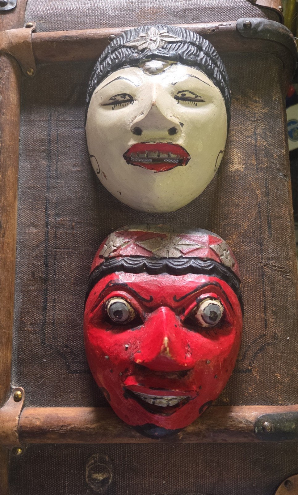 Topeng houten masker Indonesië bali, Antiek en Kunst, Kunst | Niet-Westerse kunst, Indonesië, Ophalen of Verzenden, Houtsnijwerk