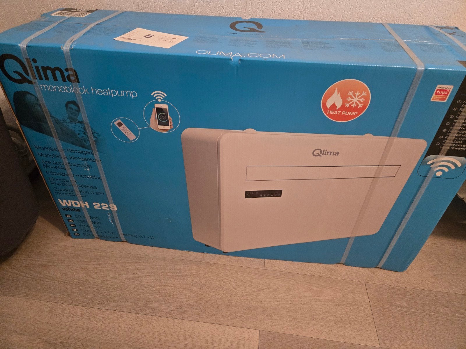 QlimaMonoblock airco koeling en verwarming WDH 229 Nieuw, Witgoed en Apparatuur, Airco's, Ophalen, Koelen en Ontvochtigen, Timer