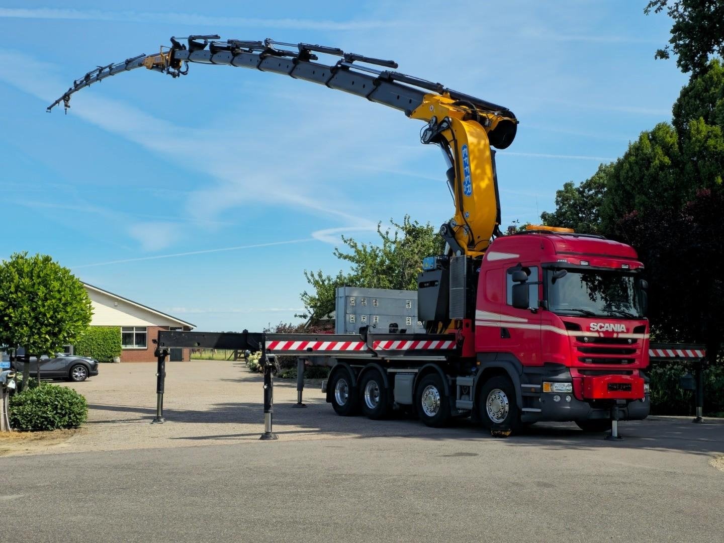 Scania R490 EFFER 175TM.FLYJIB/LIER!44METER LANGARM!EURO6!49, Auto's, Automaat, Achterwielaandrijving, Euro 6, Leder
