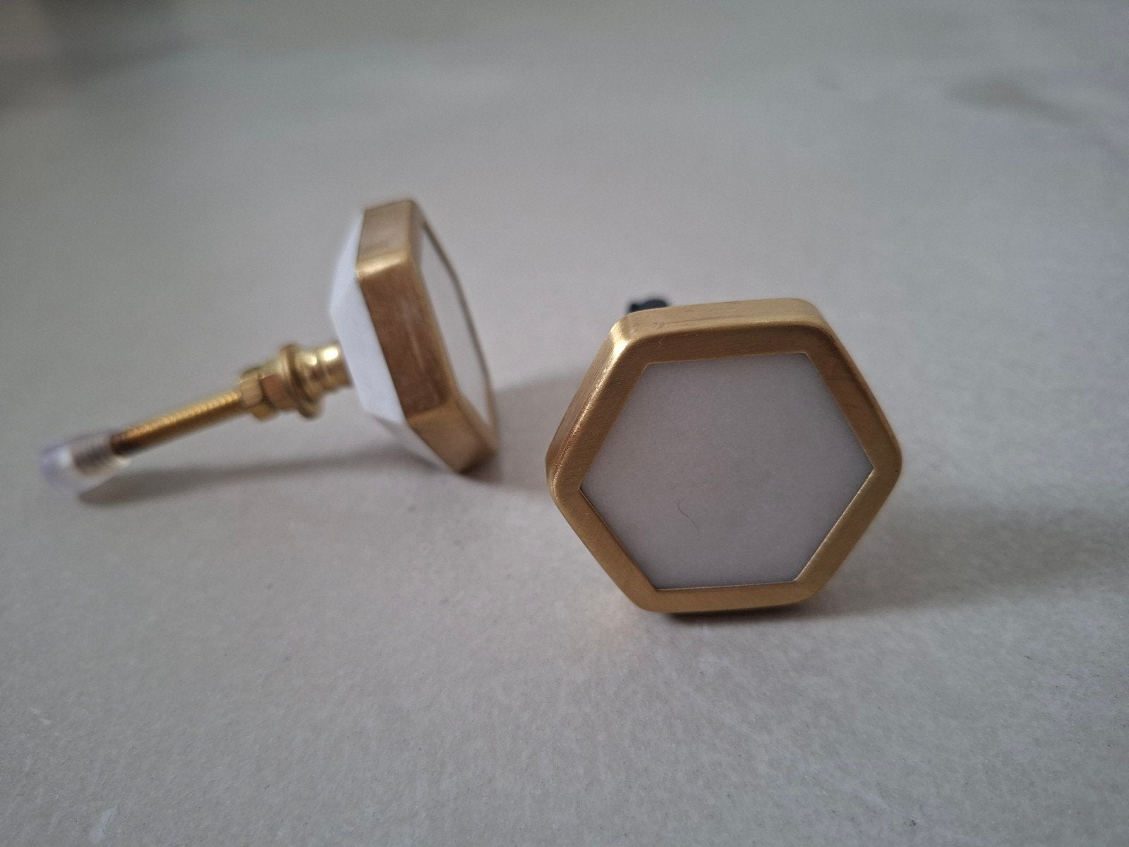 witte marmeren kastknop, Ophalen of Verzenden, Nieuw